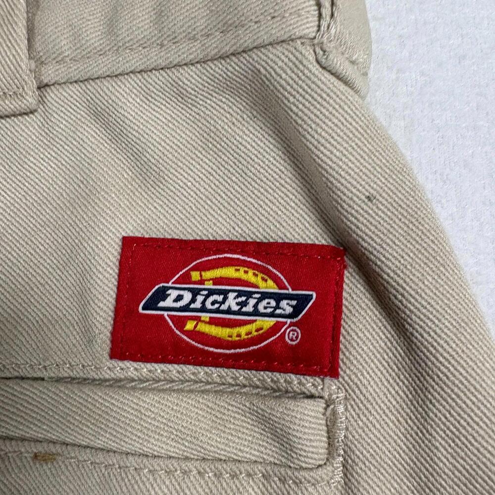 Dickies Work Pants Womens 3/26 Khaki Vintage Straight Leg Crop Roll Hem Y2K Fits - Picture 9 of 9